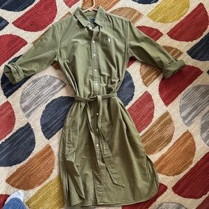 Ralph Lauren Olive Green Shirt Dress, size 6